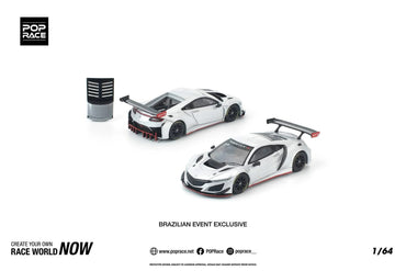 Pop Race Honda NSX GT3 Evo22 Silver 1:64 Diecast Model 640445