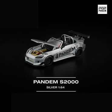 Pop Race Pandem S2000 Silver (New Tooling) 1:64 Diecast Car PR640451