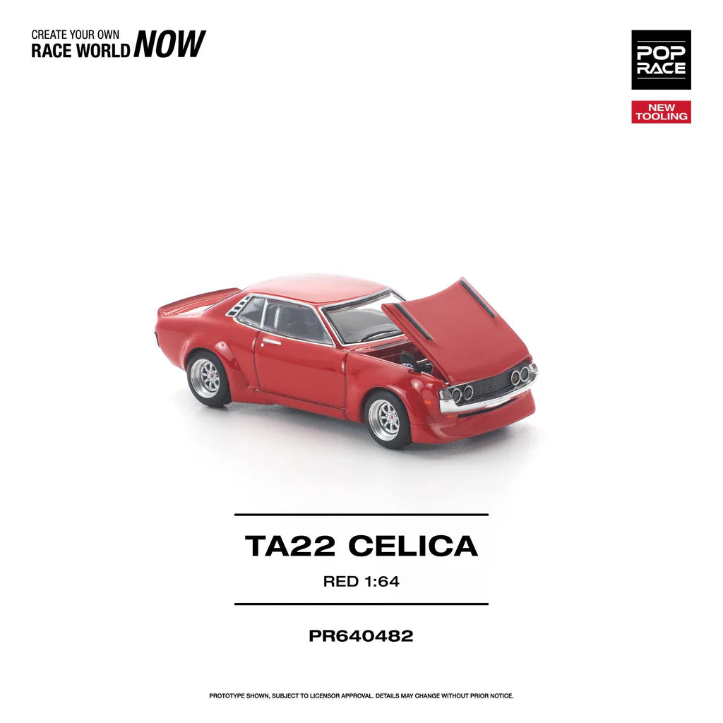 Pop Race TA22 Celica Red New Tooling 1:64 Diecast Car PR640482