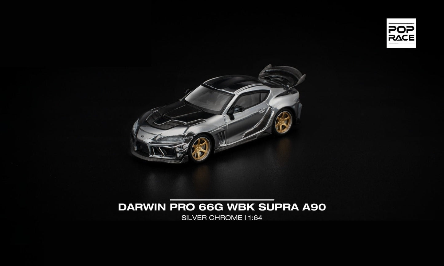 Pop Race Darwin Pro 66G WBK Supra A90 Silver Chrome 1:64 Car PR640492