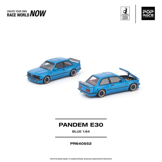 Pop Race Pandem E30 Blue 1:64 Diecast Model PR640552