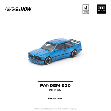 Pop Race Pandem E30 Blue 1:64 Diecast Model PR640552