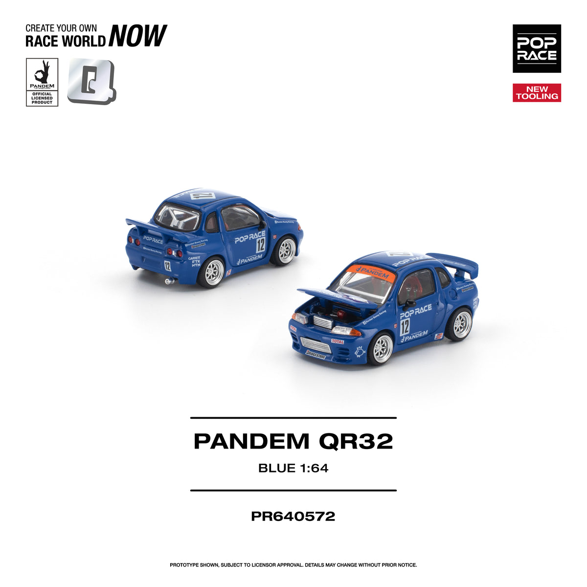 Pop Race Pandem QR32 Blue 1:64 Diecast Model 640572
