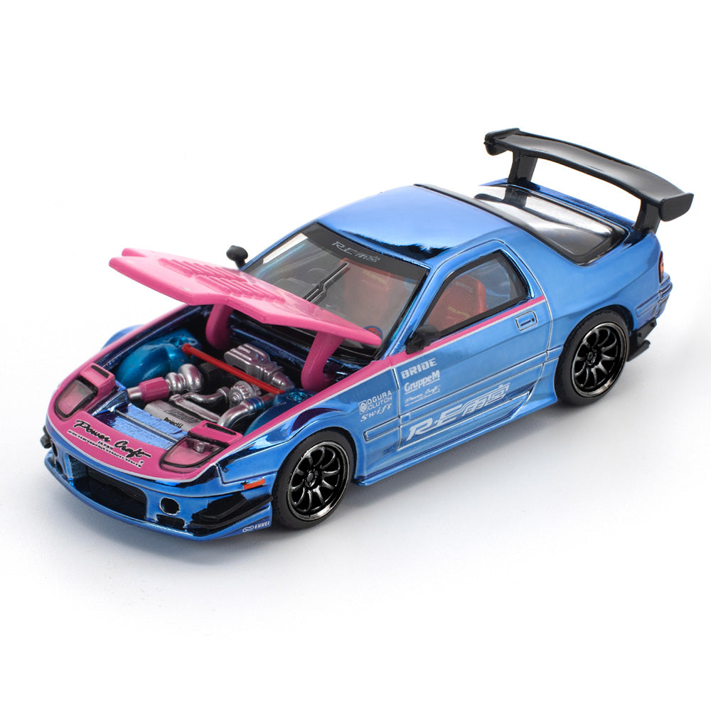 Pop Race Mazda RX7 FC3S Re-Amemiya Street 7 Chrome 1:64 Diecast Car 640592