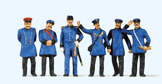 Preiser 65302 Royal Bavarian Railway Personnel Circa 1900 (6) Figure Set O Gauge