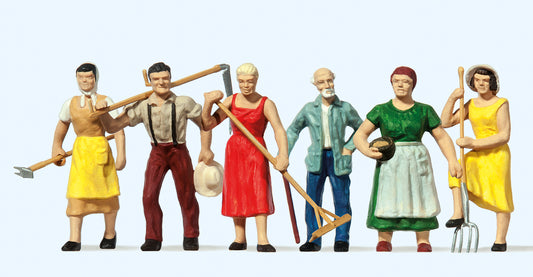 Preiser 65307 Farm Workers (6) Figure Set O Gauge