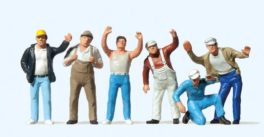 Preiser 65319 Truckers (6) Figure Set O Gauge