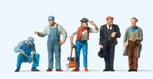 Preiser 65342 American Railroad Track Workers/Conductor/Hobos Figure Set O Gauge