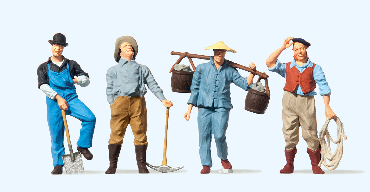 Preiser 65343 American Railroad Workers (4) Figure Set O Gauge