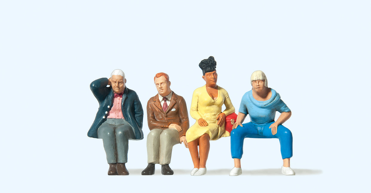 Preiser 65350 Seated Travellers (4) Figure Set O Gauge