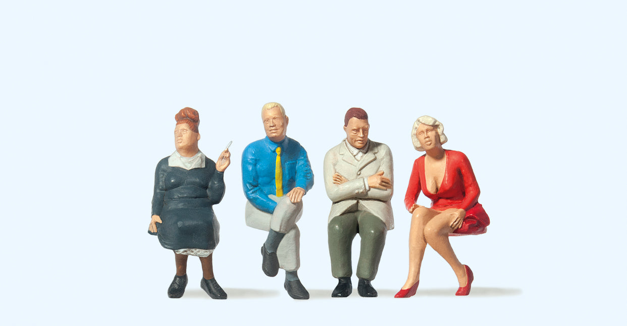 Preiser 65352 Seated Travellers (4) Figure Set O Gauge