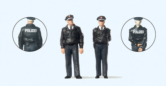 Preiser 65364 German Policemen BRD Blue Uniform (2) Figure Set O Gauge