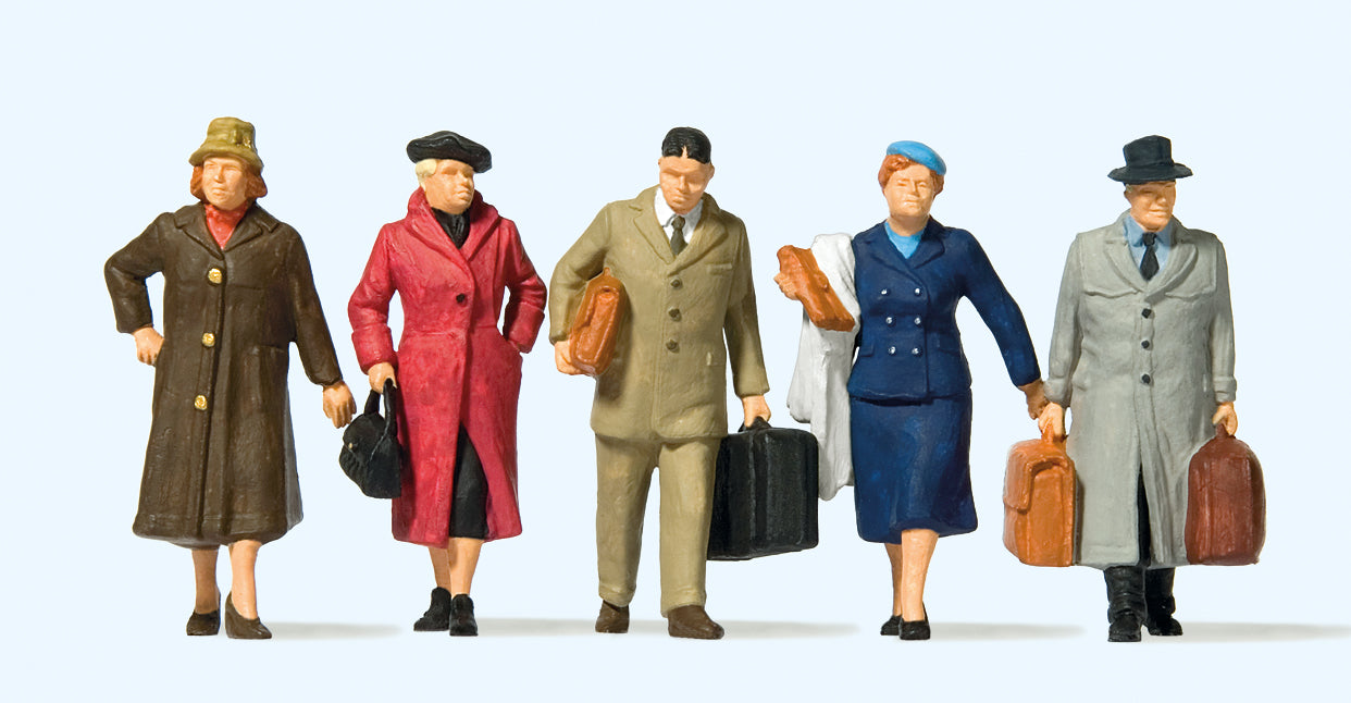 Preiser 65365 Walking Passengers (5) Figure Set O Gauge