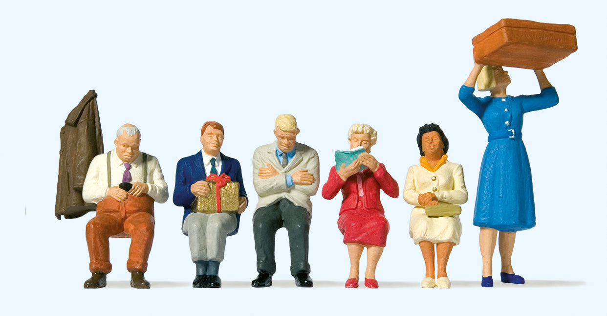 Preiser 65368 Passengers Seated (6) Figure Set O Gauge