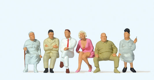 Preiser 65500 Seated Passengers (6) Figure Set O Gauge