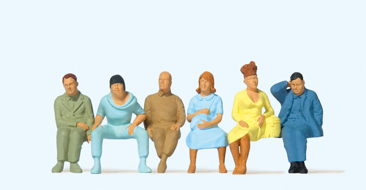 Preiser 65501 Seated Passengers (6) Figure Set O Gauge