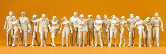 Preiser 65601 Passers By (18) Unpainted Figures O Gauge