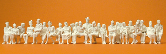 Preiser 65602 Seated Passengers (24) Unpainted Figures O Gauge