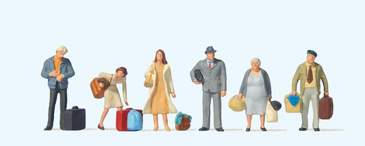 Preiser Waiting Passengers (6) British OO Scale Figure Set PR73001 OO Scale