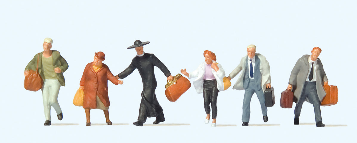 Preiser Hurrying Passengers (6) British OO Scale Figure Set PR73002 OO Scale