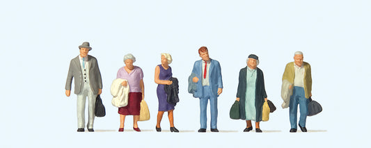 Preiser Travellers (6) British OO Scale Figure Set PR73009 OO Scale