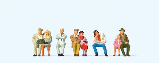 Preiser Seated Passengers (8) British OO Scale Figure Set PR73011 OO Scale