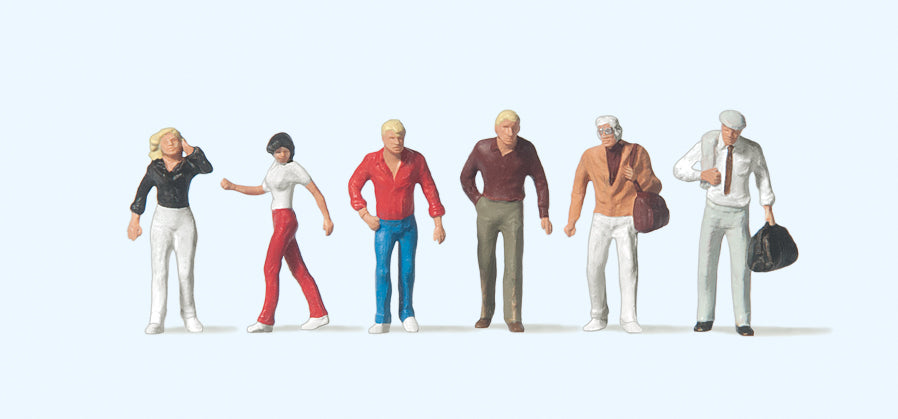 Preiser 74001 Passers By Walking (6) Figure Set 1:100