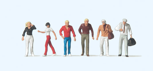 Preiser 74001 Passers By Walking (6) Figure Set 1:100