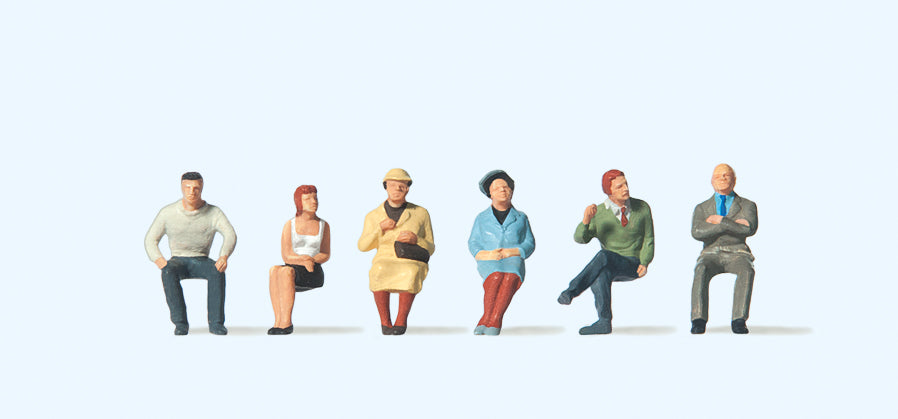 Preiser 74006 Seated Persons (6) Figure Set 1:100