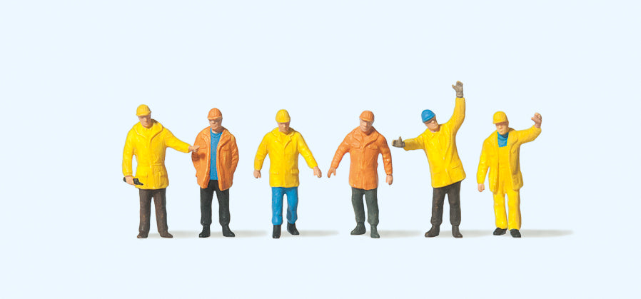 Preiser 75030 Workers in Protective Clothes (6) Figure Set TT Scale