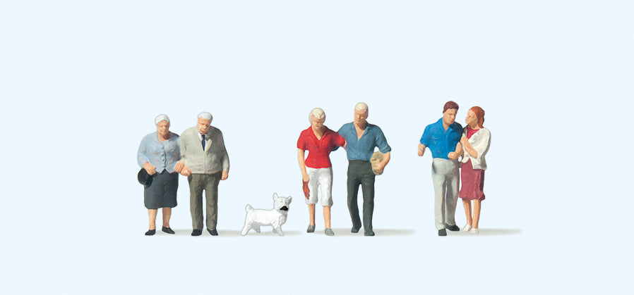 Preiser 75042 Couples and Dog Figure Set TT Scale