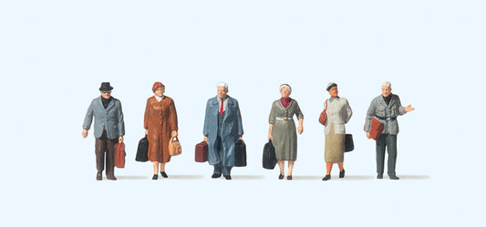 Preiser 75048 Travellers Walking Era III (6) Figure Set TT Scale