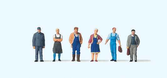 Preiser 75056 At the Village Roadside (6) Figure Set TT Scale