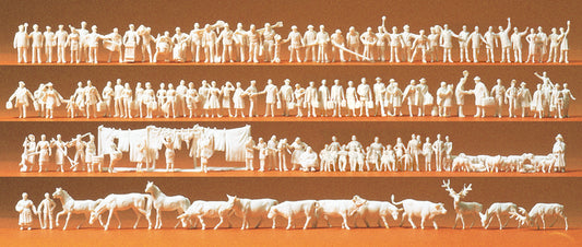 Preiser 79000 People/Animals (120) Unpainted Figures N Gauge