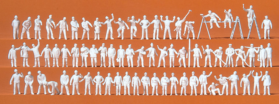 Preiser 79009 Working People (70) Unpainted Figure Set N Gauge