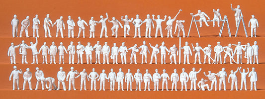 Preiser 79009 Working People (70) Unpainted Figure Set N Gauge