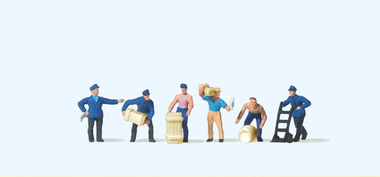 Preiser 79016 Delivery Men (6) with Loads Figure Set N Gauge