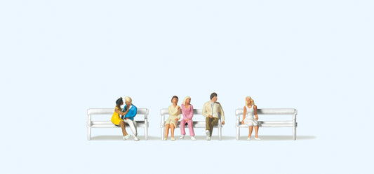 Preiser 79092 Couples Seated (3x2) Figure Set N Gauge