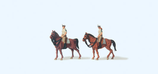 Preiser 79138 Police on Horseback Summer Uniform (2) Figure Set N Gauge