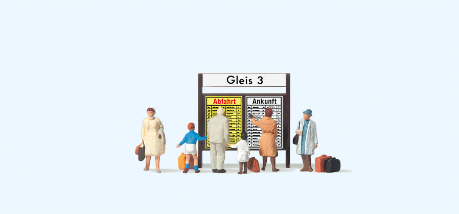 Preiser 79145 Passengers in front of Timetable Figure Set N Gauge