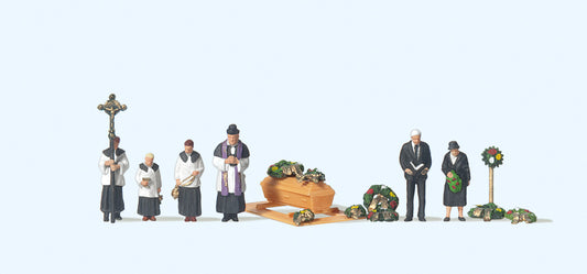 Preiser 79194 Catholic Funeral Scene (6) Figure Set N Gauge