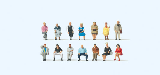 Preiser 79199 Passengers Seated (14) Figure Set N Gauge
