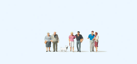Preiser 79209 Couples (3x2) and Dog Figure Set N Gauge