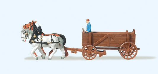 Preiser 79475 Horse Drawn Box Wagon N Gauge
