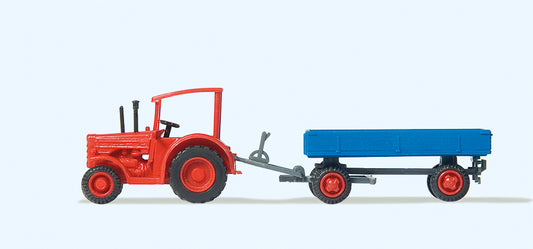 Preiser 79502 Hanomag Tractor with Trailer N Gauge