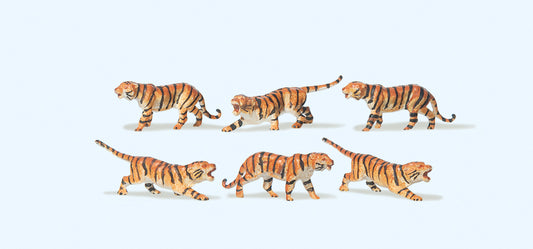 Preiser 79714 Circus Tigers (6) Figure Set N Gauge