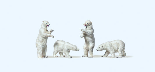 Preiser 79716 Circus Polar Bears (4) Figure Set N Gauge