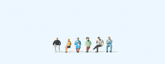 Preiser 80906 Seated Persons (6) Figure Set 1:200