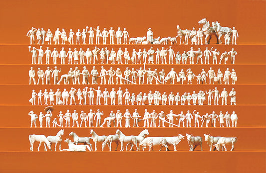 Preiser 88500 People/Animals (160) Unpainted Figures Z Scale