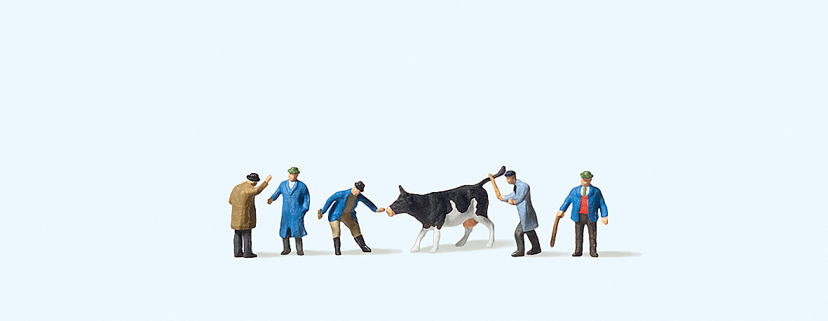 Preiser 88544 At the Cattle Market (6) Figure Set Z Scale